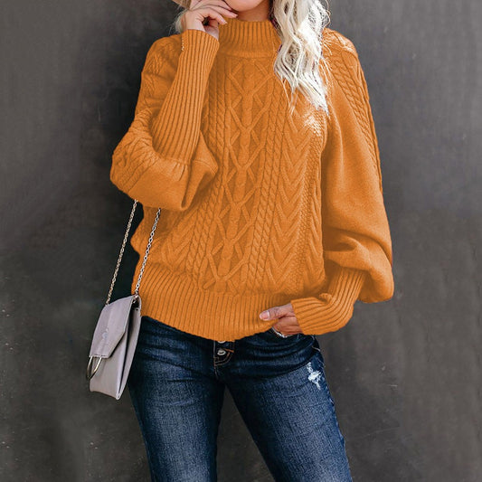 Neck Sweater Loose Knitted