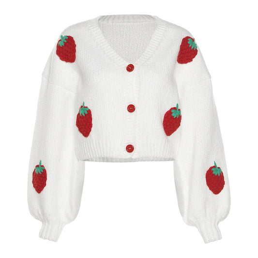 Cardigan Strawberry Sweater