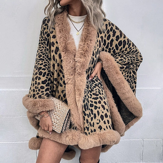 Cape Cardigan Leopard Sweater